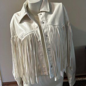 Cowgirl western fringe leather jacket